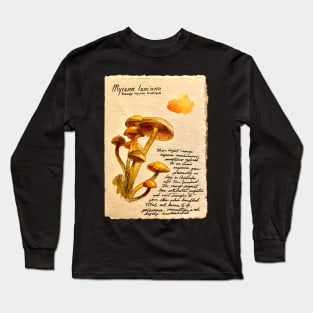 Orange Mycena Mushrooms Long Sleeve T-Shirt